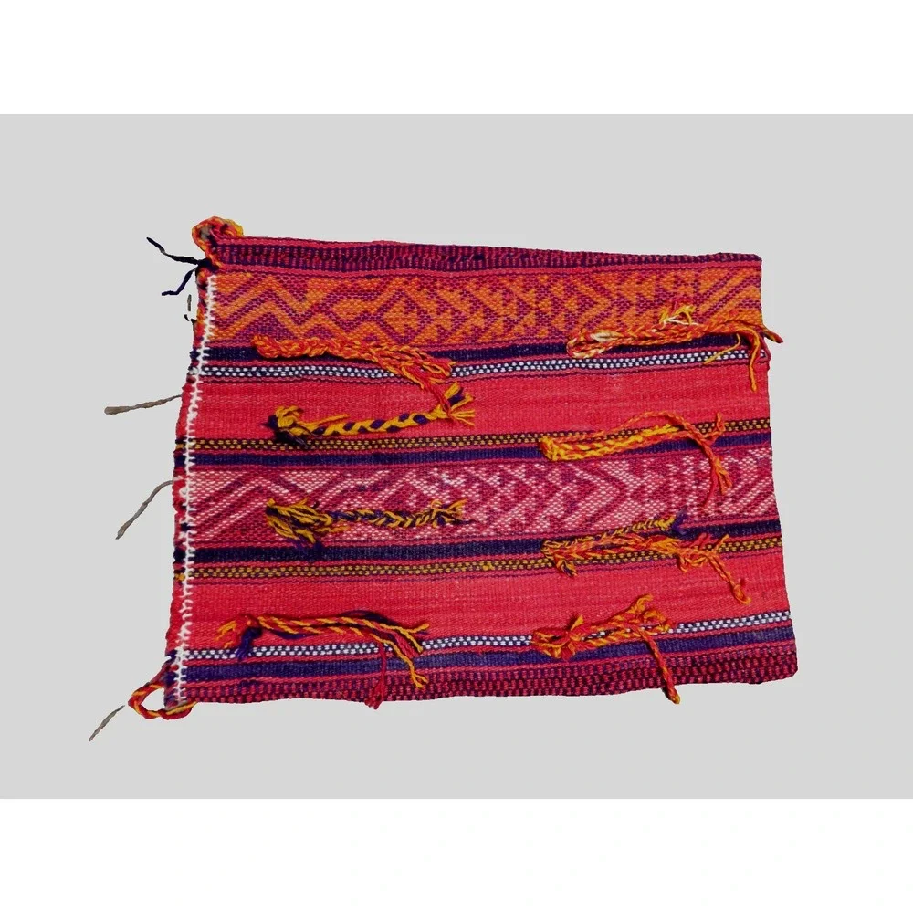 Handwoven Thick Wool Tapestry Large Pillow Cover Unfinished Edge‎ Oaxaca Mexico
